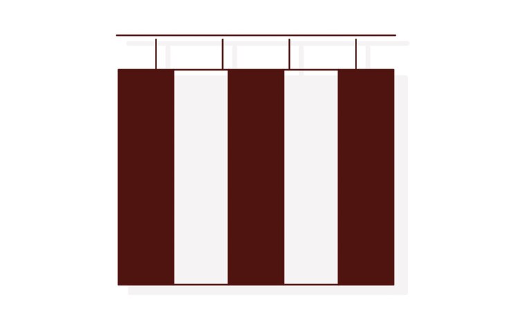 Vector thin line funeral icon whale curtain