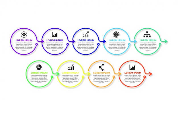 Thin line minimal infographic design template