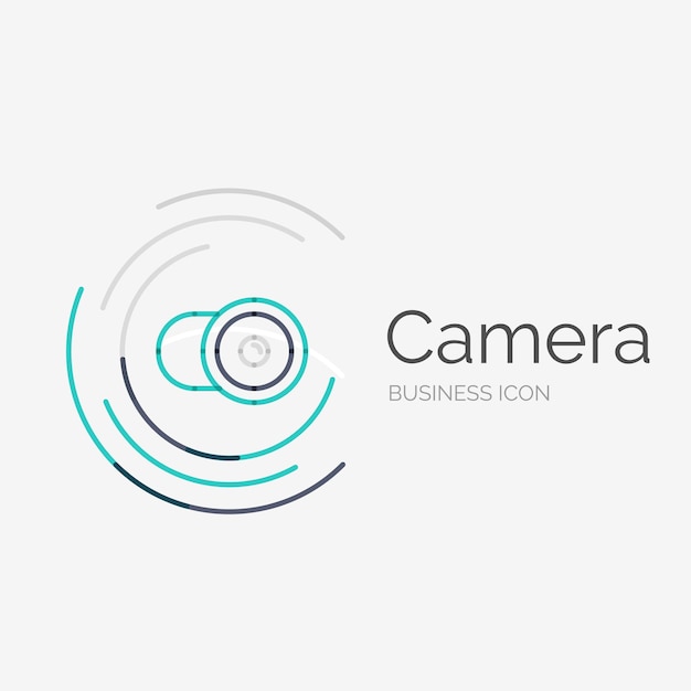 Тонкая линия, аккуратный дизайн логотипа, концепция камеры
