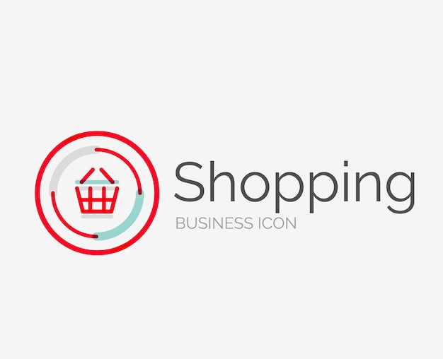 Thin line neat design logo shopping cart icon