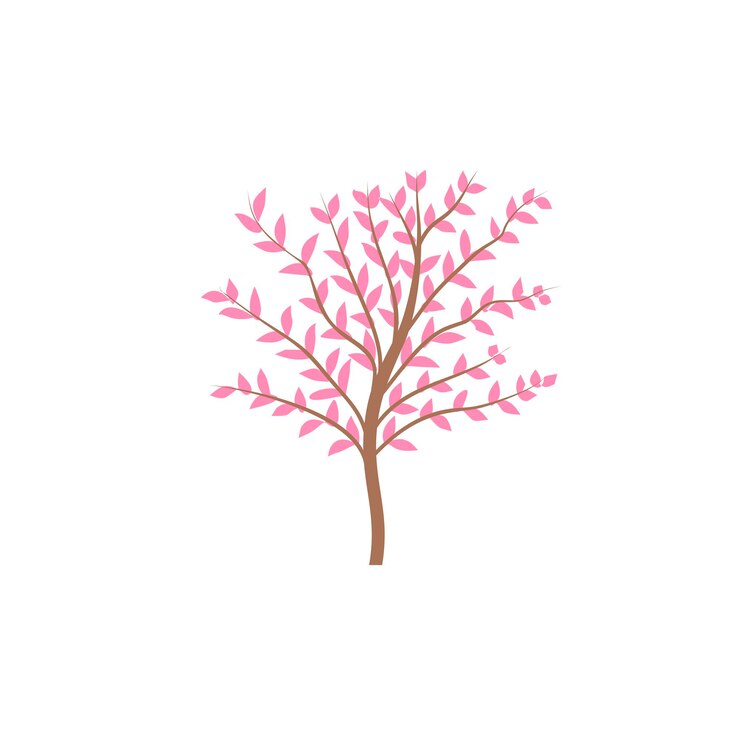 Vector the thin trunk of the tree with leaves vector logo forest and park
