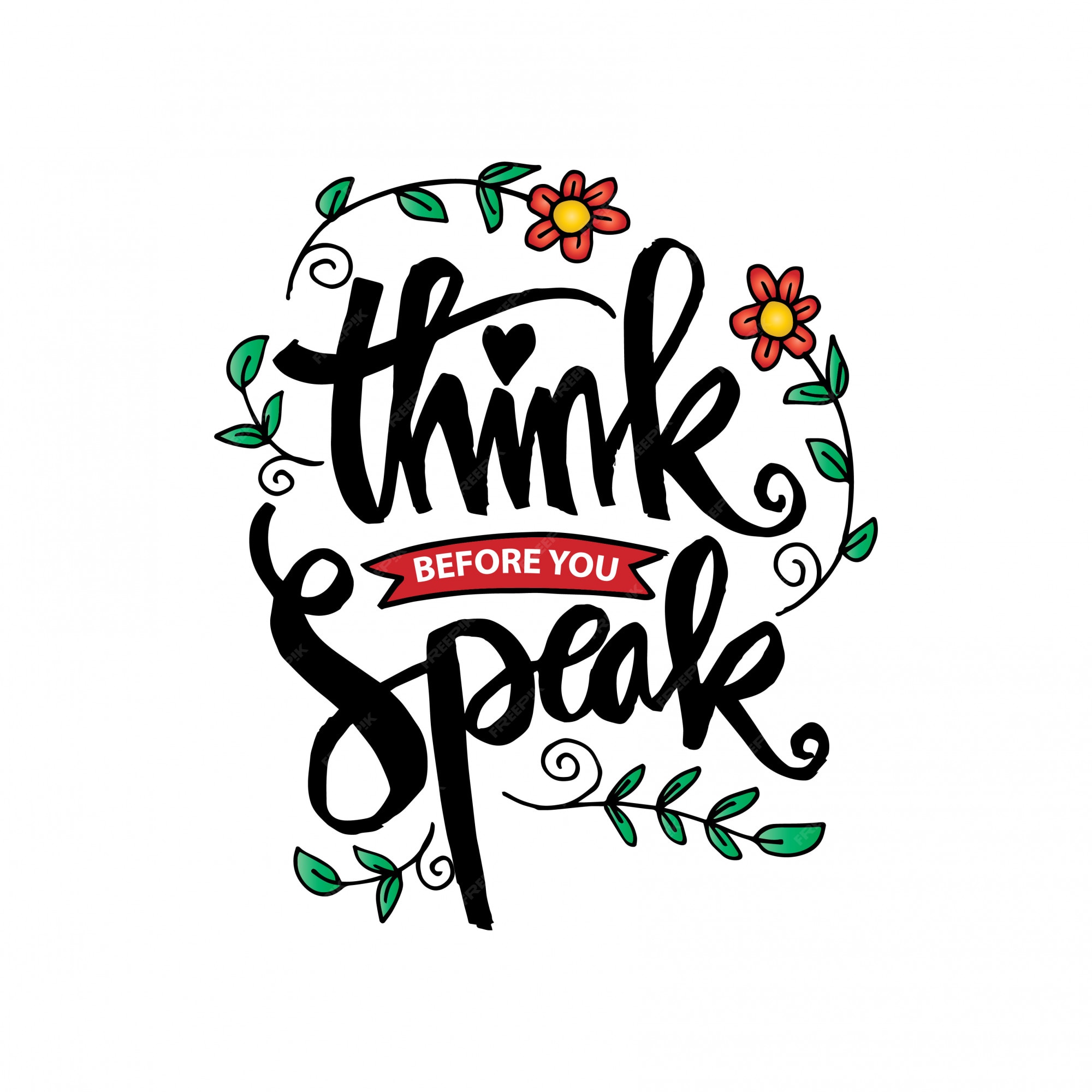 Think before you speak. Think before you. Think before you Print logo.