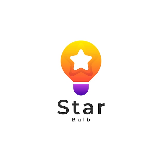 Think bulb idea star logo bulb gradient colorful logo