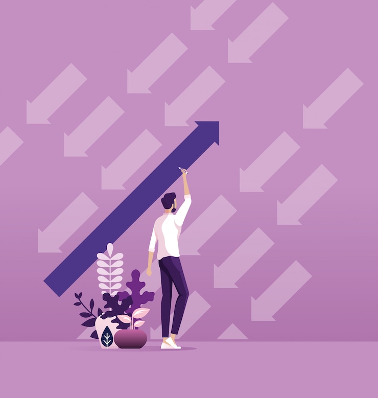 Vector think differently concept