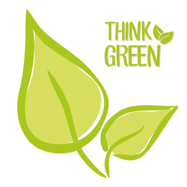 think Green concept with icon design