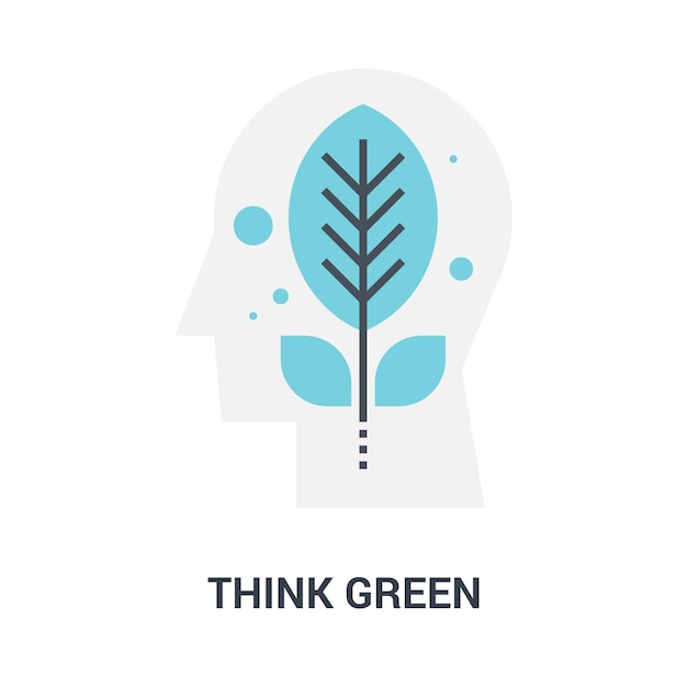 Think green icon concept