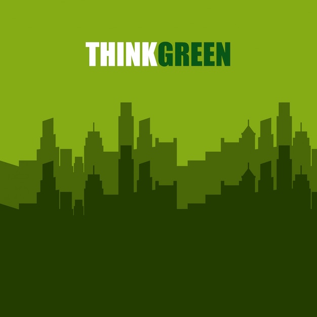 Think green with cityscape background