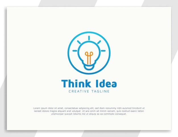 Подумайте о концепции логотипа идеи с лампочкой