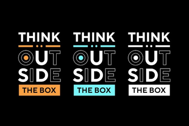 Think outside the box best text effect typography t shirt design