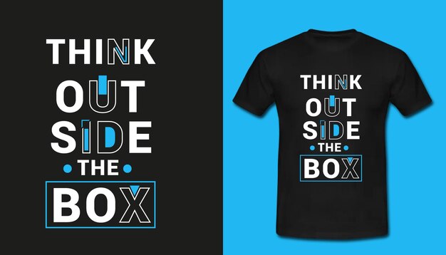 상자 tshirt 디자인 밖에서 생각하십시오