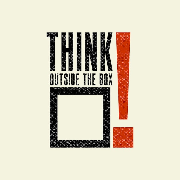 Vector think outside the box typography abstract design vector illustration