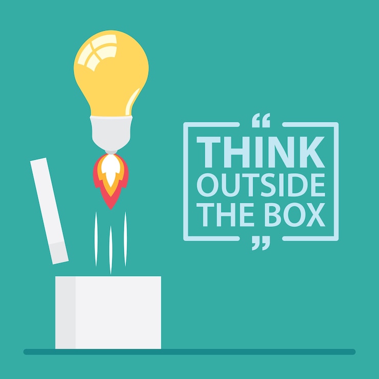 वेक्टर think outside the box