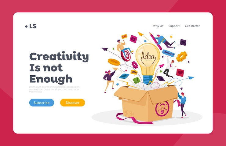 वेक्टर think outside landing page template