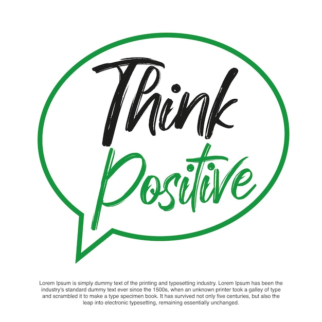 Think positive Vector Logo design think positive for logotype flyer banner invitation or greeting card postcard Green Cloud logo Creative cloud illustration