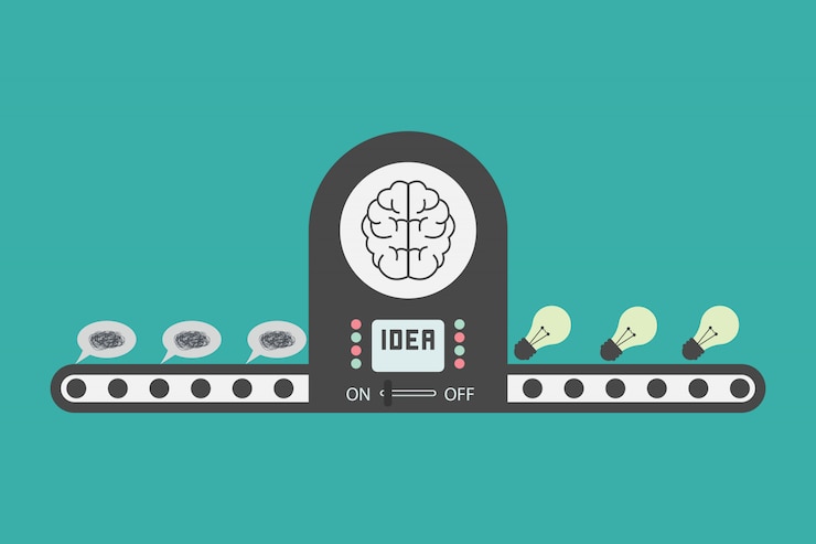 Vector think successful vision idea concept with icon of  light bulb .