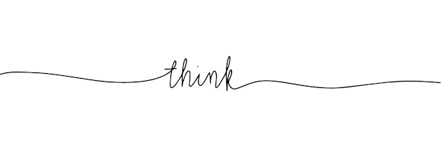 Think you can one line continuous text Short phrase Motivation phrase Handwriting vector