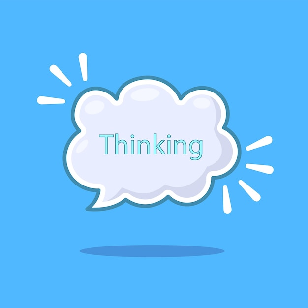 Vector thinking cloud speech bubble balloon textbox talk brainstorm icon comment box vector illustration