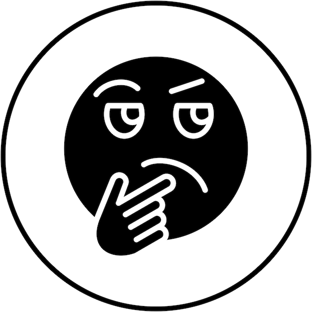 Thinking Face vector icoon Kan worden gebruikt voor Emoji iconset