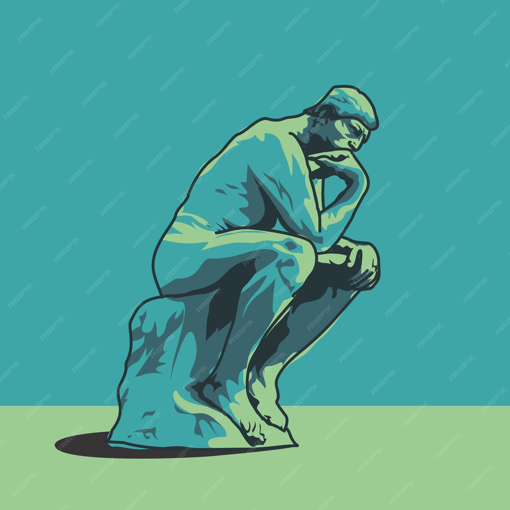 clipart of the thinker statue location