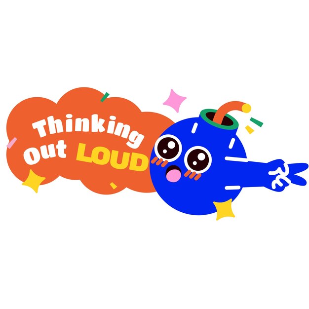 Vector thinking out loud sticker