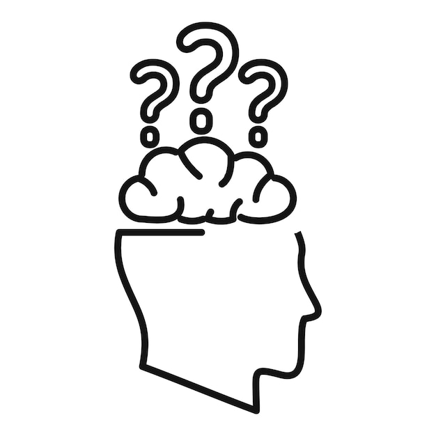 Thinking question idea icon outline vector Reason solution