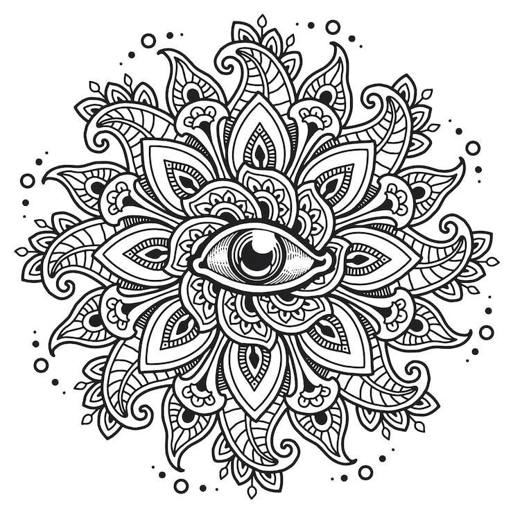 Vector third eye mandala