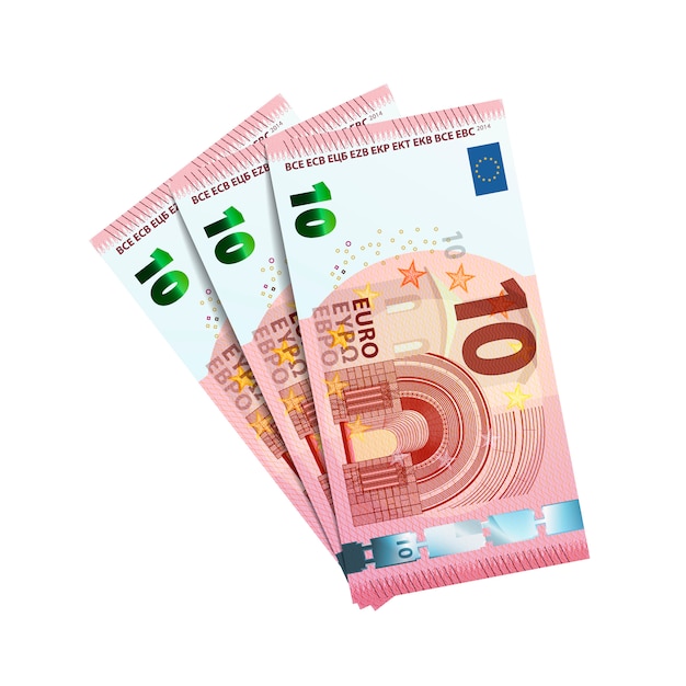 Thirty euros in bundle of banknotes