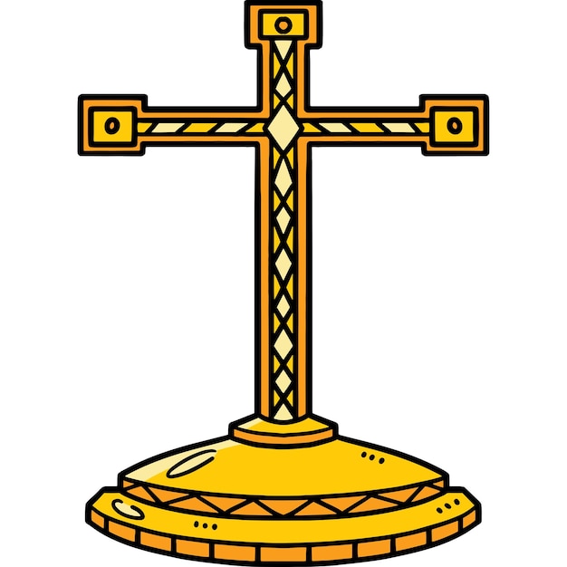 This cartoon clipart shows a Christian Altar Cross illustration