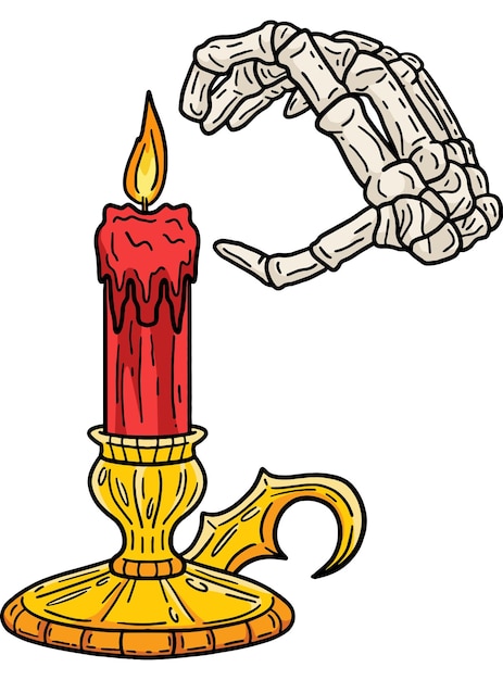 Vector this cartoon clipart shows a halloween candelabra illustration