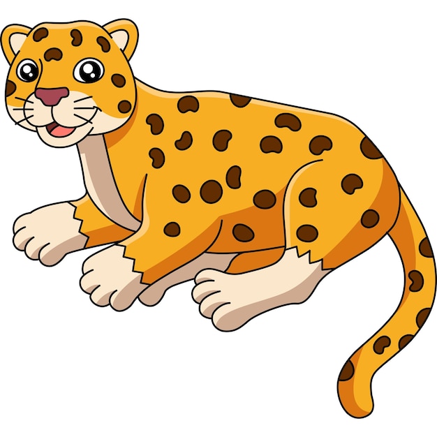 This cartoon clipart shows a jaguar vector illustration.