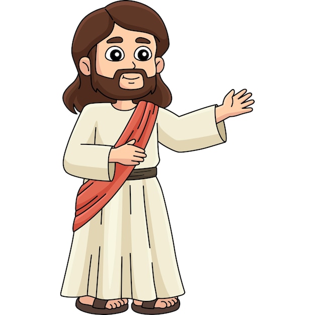 Vector this cartoon clipart shows a jesus the messiah illustration
