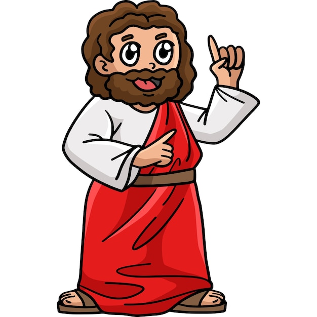 Vector this cartoon clipart shows a jesus preaching illustration