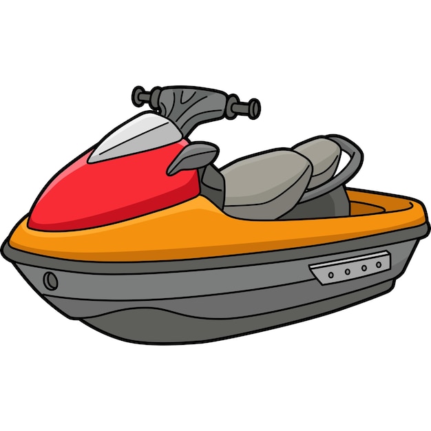 Vettore questo clip di cartone animato mostra un'illustrazione di jet ski vehicle