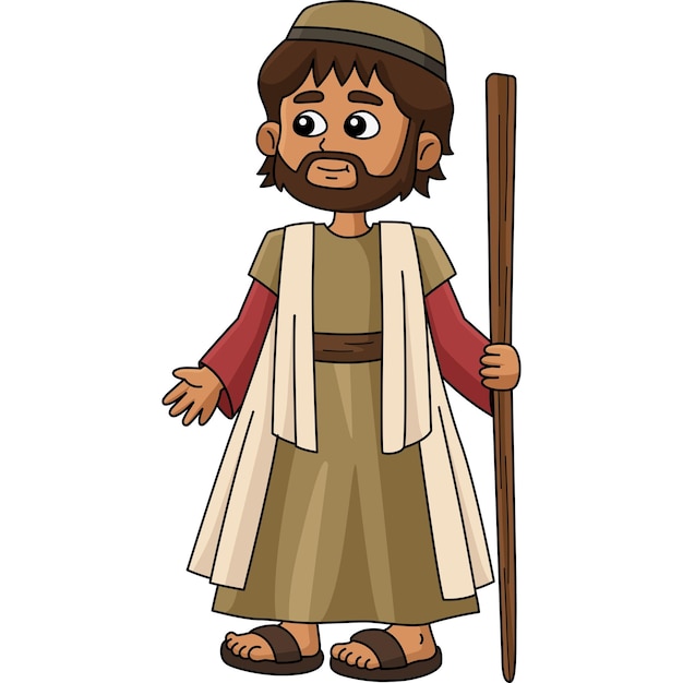 Vector this cartoon clipart shows a joseph illustration