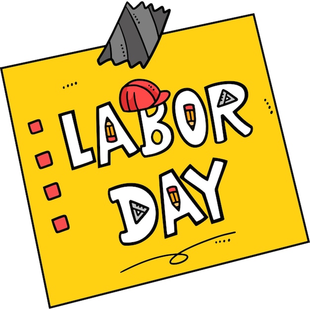Vector this cartoon clipart shows a labor day illustration
