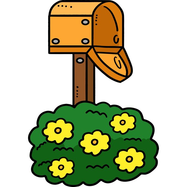 This cartoon clipart shows a mail box illustration