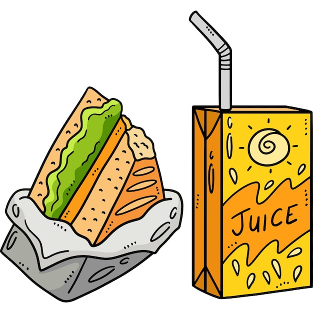 Vettore questa clipart cartoon mostra un'illustrazione di snack