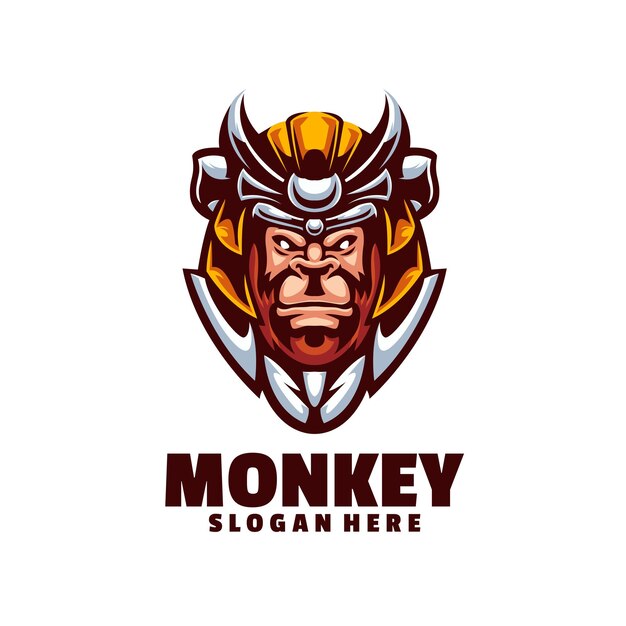 in this concept i take the head and face of a gorilla expressively, wearing a samurai helmet.
