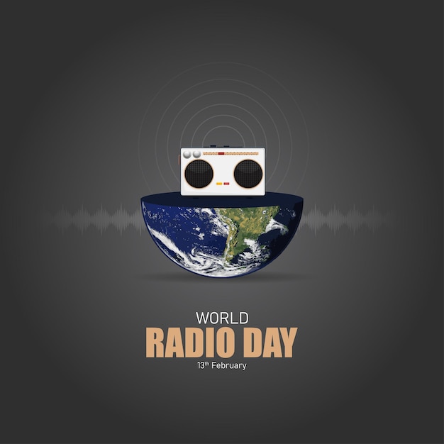 Vector this day recognizes the importance of radio as a powerful communication tool