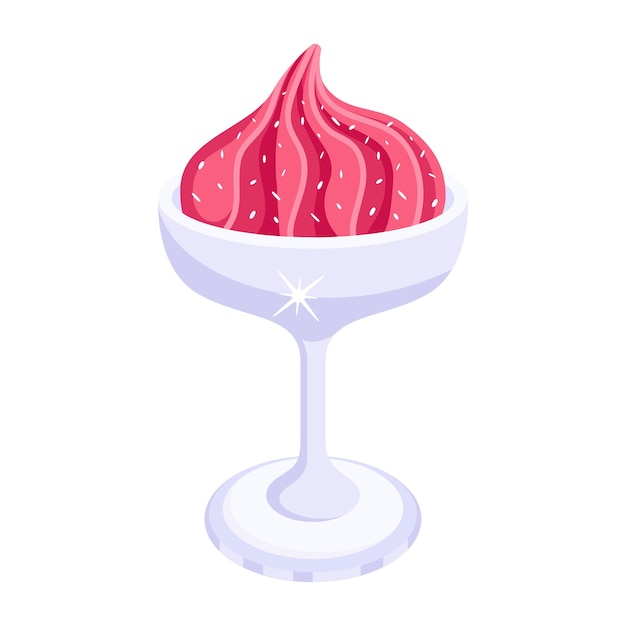 This editable icon depicts a meringue cup