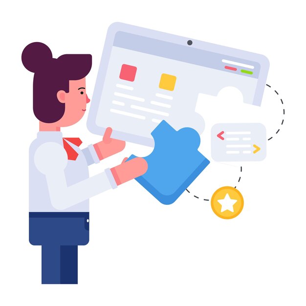 Premium Vector | This flat icon showing programming solution