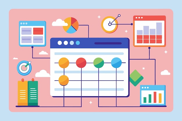 this graphic illustrates various data input trends with charts and scheduling tools for project management schedule for data input trending