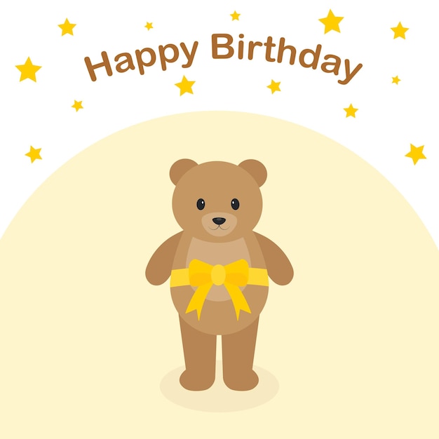 This is a birthday card with a cute teddy bear