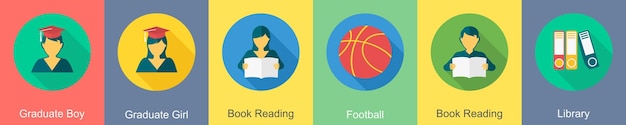 This is a collection of 6 beautiful handcrafted pixel perfect Education vector icons