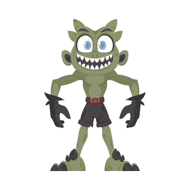 This is a fun and enjoyable creature that is green in color Cartoon style