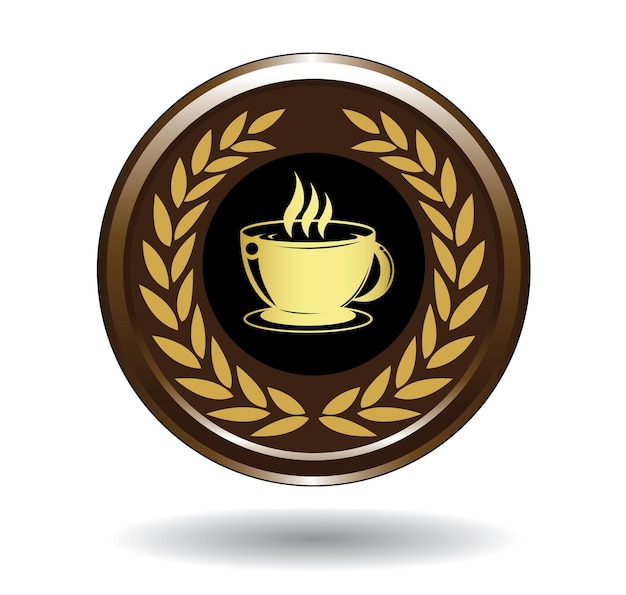 This is Golden coffee cup icon