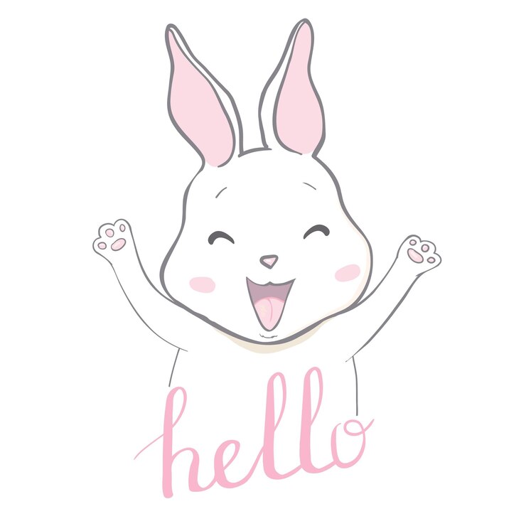 Vector this is an illustration of a white rabbit greeting in the year of the rabbit 2023
