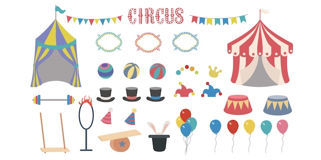 Vector this is the kid graphic collection for circus themed products