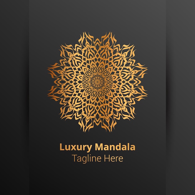 Questo è lo sfondo del logo mandala ornamentale di lusso, stile arabesco.