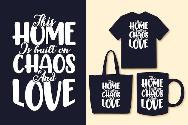 Эта мама построена на хаосе и любви. типография цитирует футболки и товары.